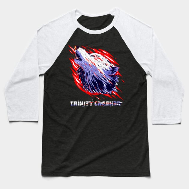 Trinity Crasher Red and white a Cool full Wolf tee Baseball T-Shirt by hammerhead555000